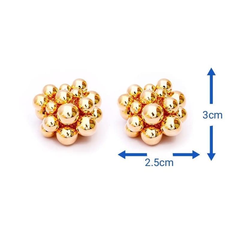 Golden Cluster Stud Earrings view 5