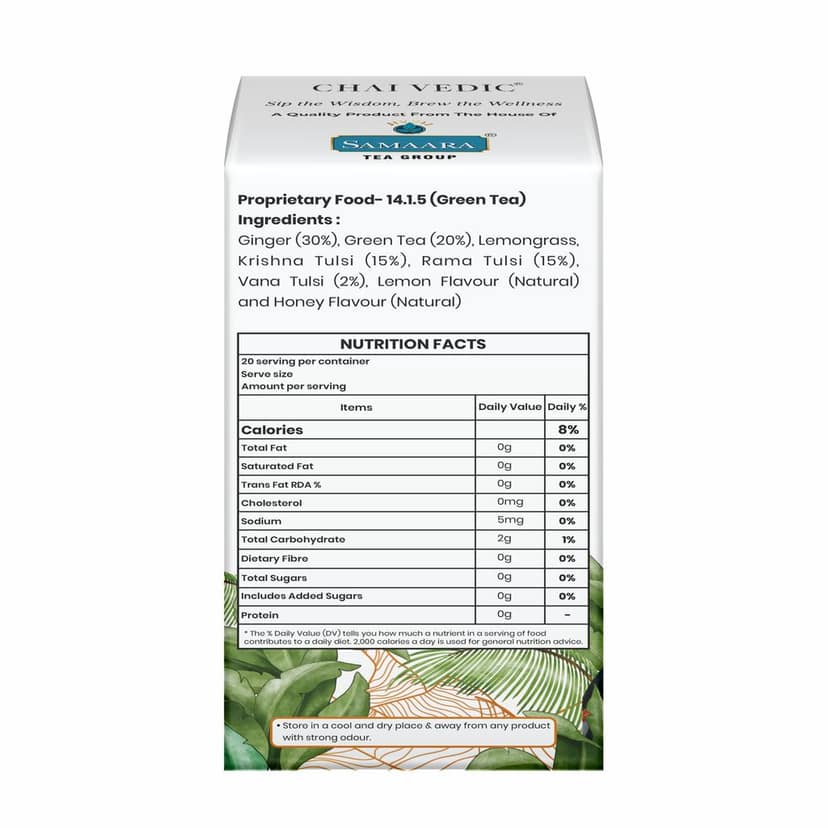 Chai Vedic | Honey Lemon Ginger | Green Tea | Tea Bags | Tea Powder view 4
