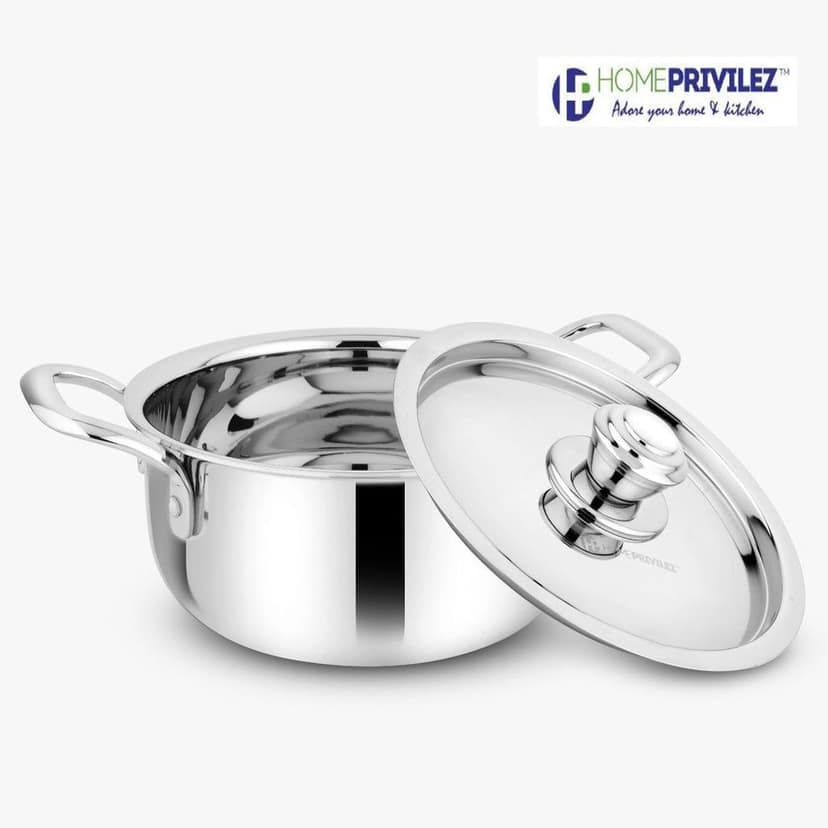 Stainless Steel Triply Stock Pot/Patila with SS Lid view 2