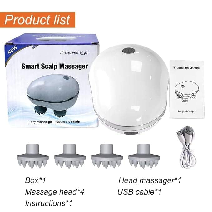 Electric Scalp Massager, Promotes Hair Growth,Waterproof Handheld Portable Cordless Smart Scalp Massager, Head Scratcher for Full Body Massage, Deep Clean and Stress Relax view 4