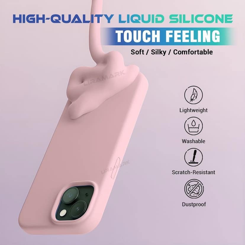 LIRAMARK Liquid Silicone Soft Back Cover Case for iPhone 15 (6.1 inch) view 3