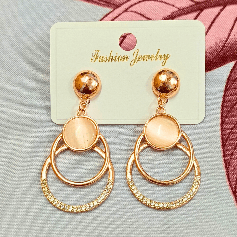 Jewelryklub Fancy Trendy Stylish Earrings For Women And Girls Rose Gold Plated For Girls Women Design 2 view 4