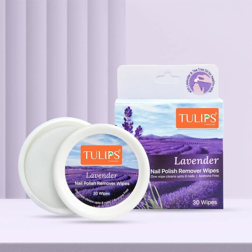 Tulips Nail Polish Remover Wipes, Acetone Free, Convenient Pre-Moistened (Green Apple, Blueberry & Lavender) (Pack of 3) view 3