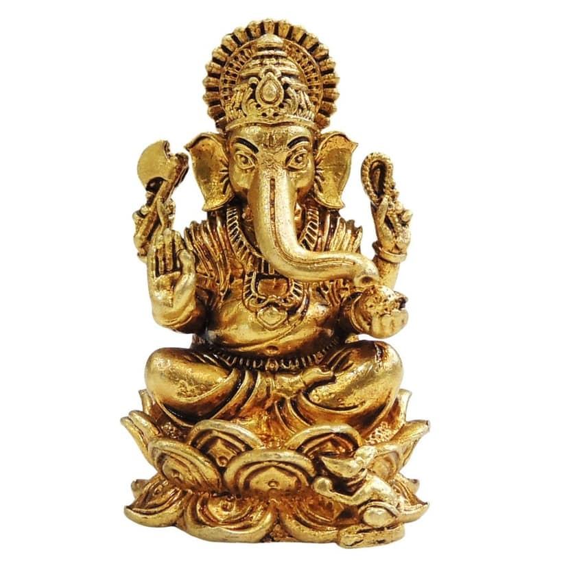 Brass Ganesh Murti for Office Desk & Vastu, Height : 2.5 Inch (BSMAS1895 G) view 2