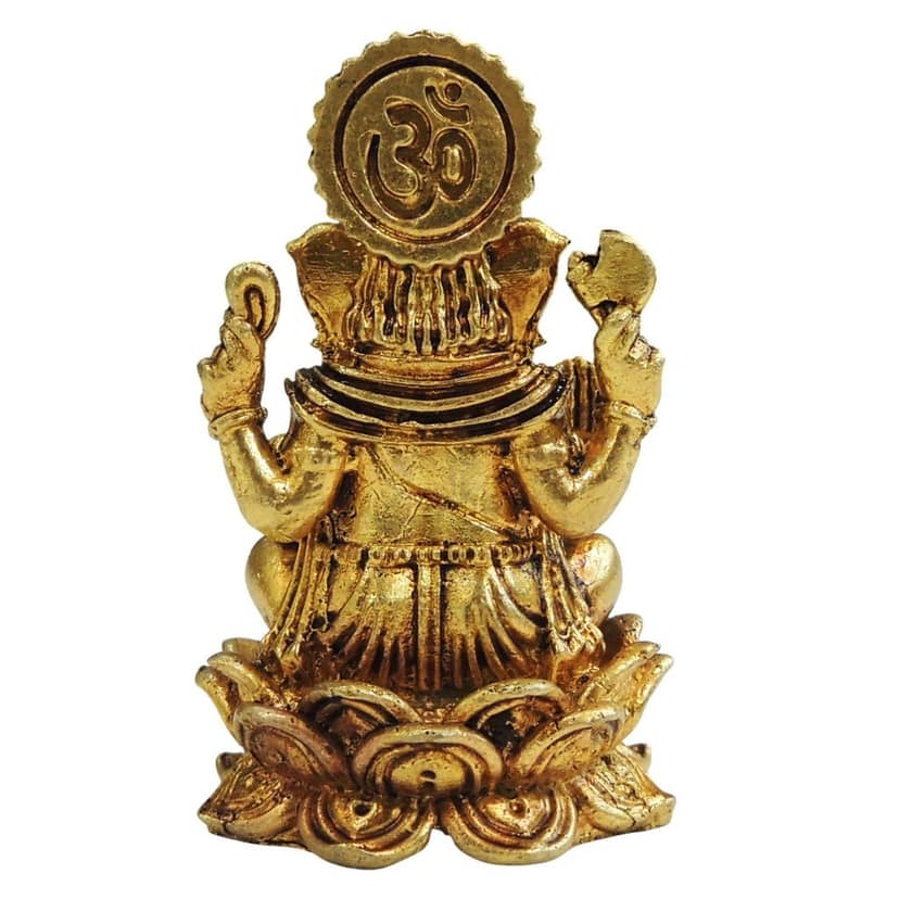 Brass Ganesh Murti for Office Desk & Vastu, Height : 2.5 Inch (BSMAS1895 G) view 3