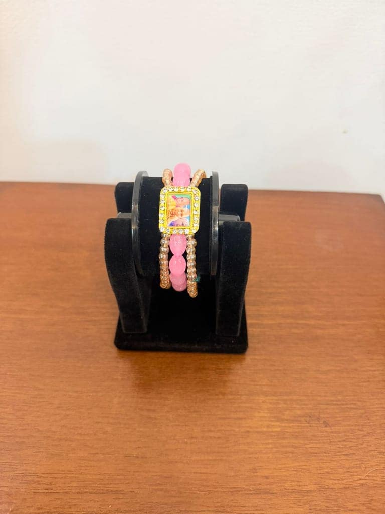guru ji pink band crystal rhinestone charm view 2