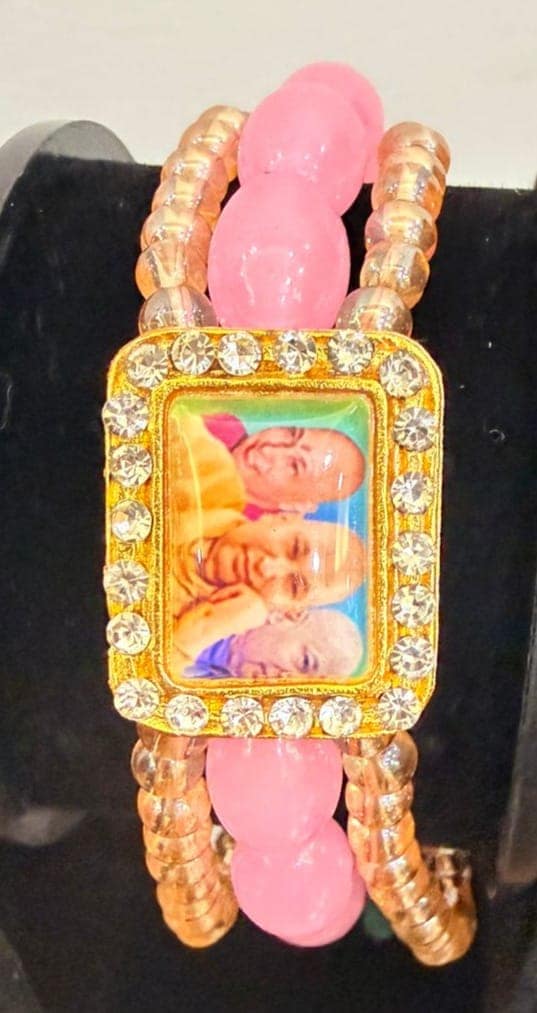 guru ji pink band crystal rhinestone charm view 3
