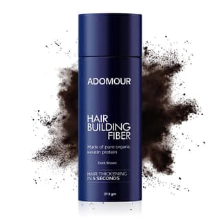 Adomour Hair Building Fiber 27.5g | Keratin Fibers for Thin, Fine & Thinning Hairs | Natural Coverage | For Thickening & Volumizing | Bald Spot Cover Up Hair Fiber Powder for Men & Women (Dark Brown) Adomour Hair Building Fiber 27.5g | Keratin Fibers for