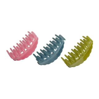 BIRDWARE big size Shell Orange Color Imported Acrylic Material Stone Butterfly Hair Clips For Women (Pack of 3 Pc) | Hair Clutchers (Round Pack Of 3 Multi) BIRDWARE big size Shell Orange Color Imported Acrylic Material Stone Butterfly Hair Clips For Wome