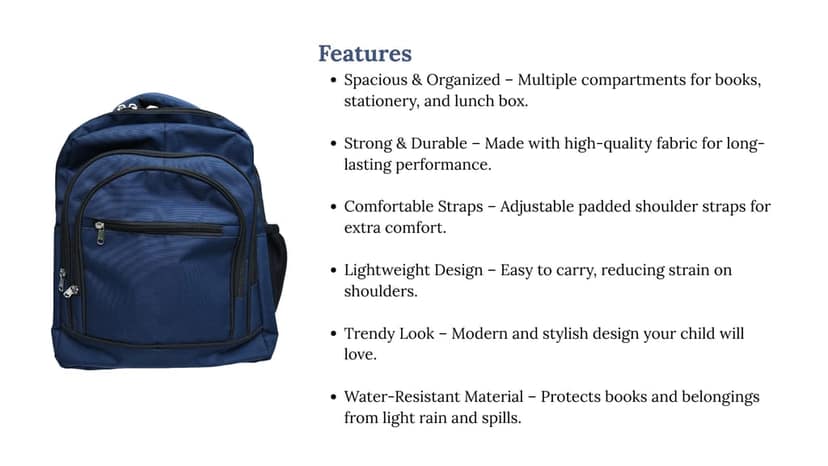 School Bag 1 Piece Each view 3