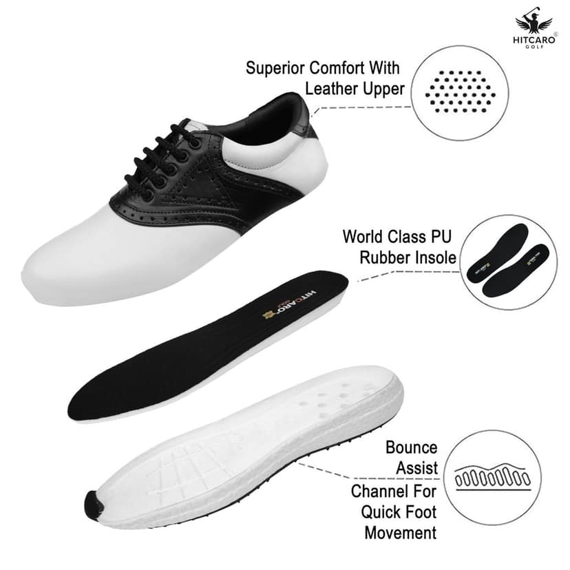 HITCARO Men Proffessional Leather Golf Shoes | Lace-Up | Phylon Sole |Waterproof | Comfortable | Breathable | Sports Shoes view 5