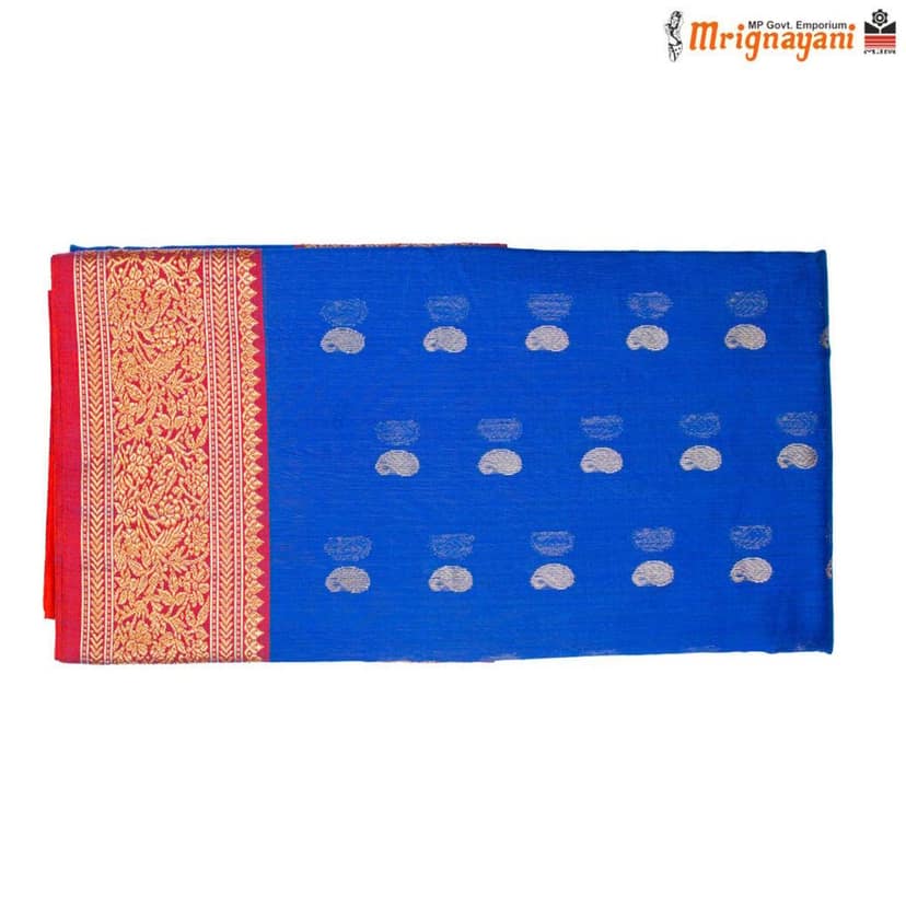 HANDLOOM CHANDERI SILK SAREE WITH BLOUSE (SKU - 1SC103151121, SAREE - 1002) view 3