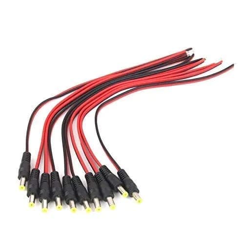 DC Connector Cable With Pin Male Power Cord, Pack 100 Pcs (Black) view 3
