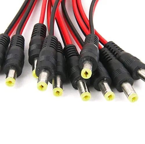 DC Connector Cable With Pin Male Power Cord, Pack 100 Pcs (Black) view 4