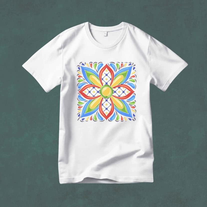 Trishoolin Vibrant Mandala Bloom Theme T-Shirt | Design 30110MB | Cotton Regular Fit | Crew Neck / Round Neck Half Sleeve | Pack of 1 view 2