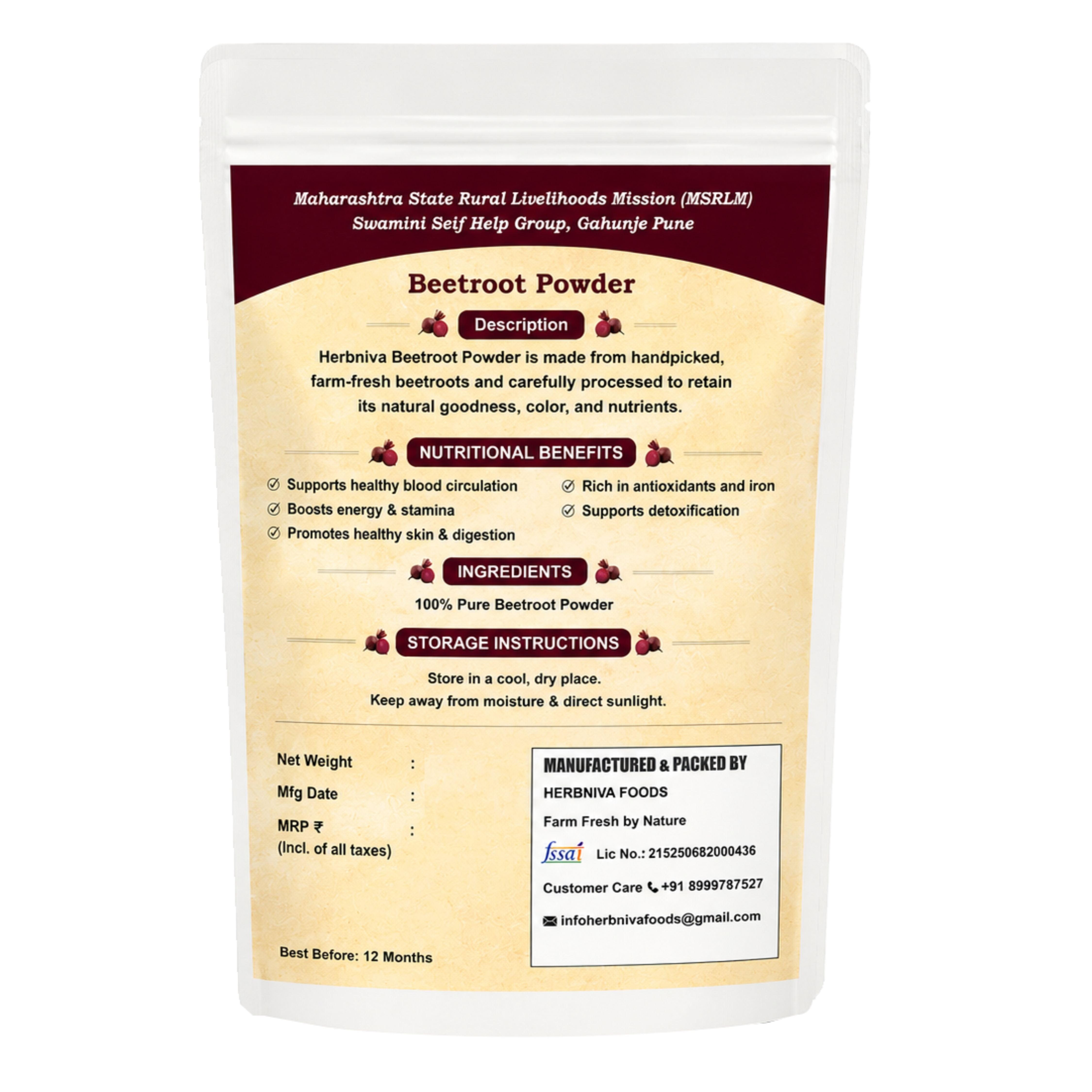 Herbniva Foods Beetroot Powder 100 g view 2