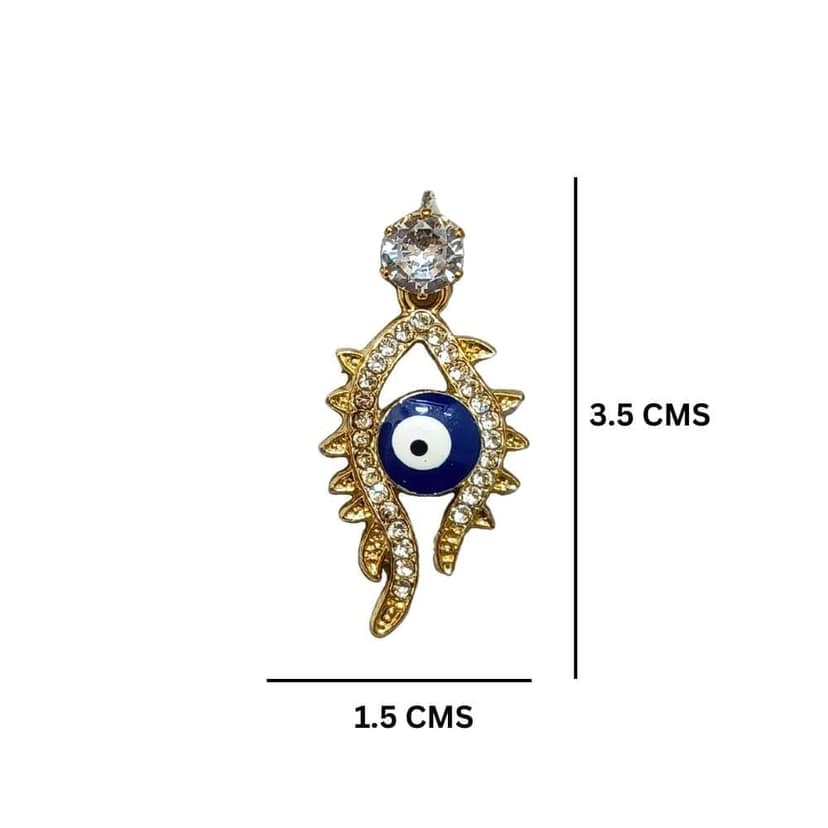 Jewelryklub American Diamond Evil Eye Earrings Rose Gold Plated For Girls Women Round Shape Oval Shape view 6