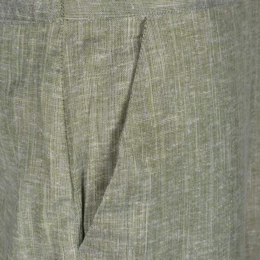 Light Green Cotton Blend Regular Fit Palazzo Pants with Cut-Out Hem for Women view 4