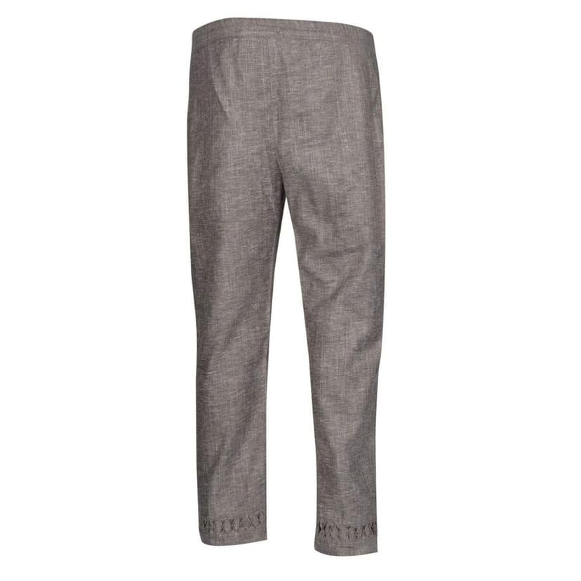 Light Green Cotton Blend Regular Fit Palazzo Pants with Cut-Out Hem for Women view 8