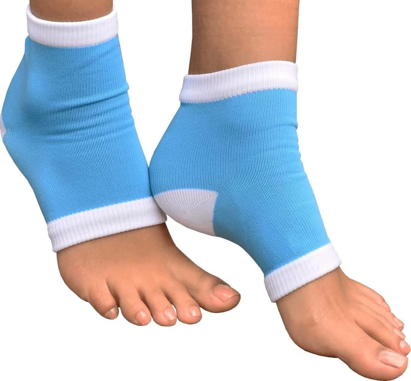 EZYFIT Moisturizing Gel Heel Socks with Open Toe Botanical Gel Pad for Dry Hard Crack and Pain Relief for Men and Women - Free Size