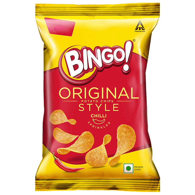Bingo Flat Cut Spicy Potato Chips - Original Style, Chilli Sprinkled, 90 G view 2