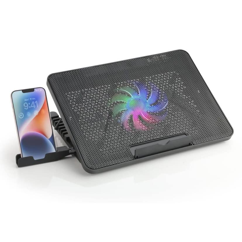 Laptop Cooler Cooling Pad with 2 Quiet Led Fans, Dual USB Ports, Portable Ultra Slim USB Powered 7 Heights Adjustable Laptop Stand for Gaming Laptop view 5