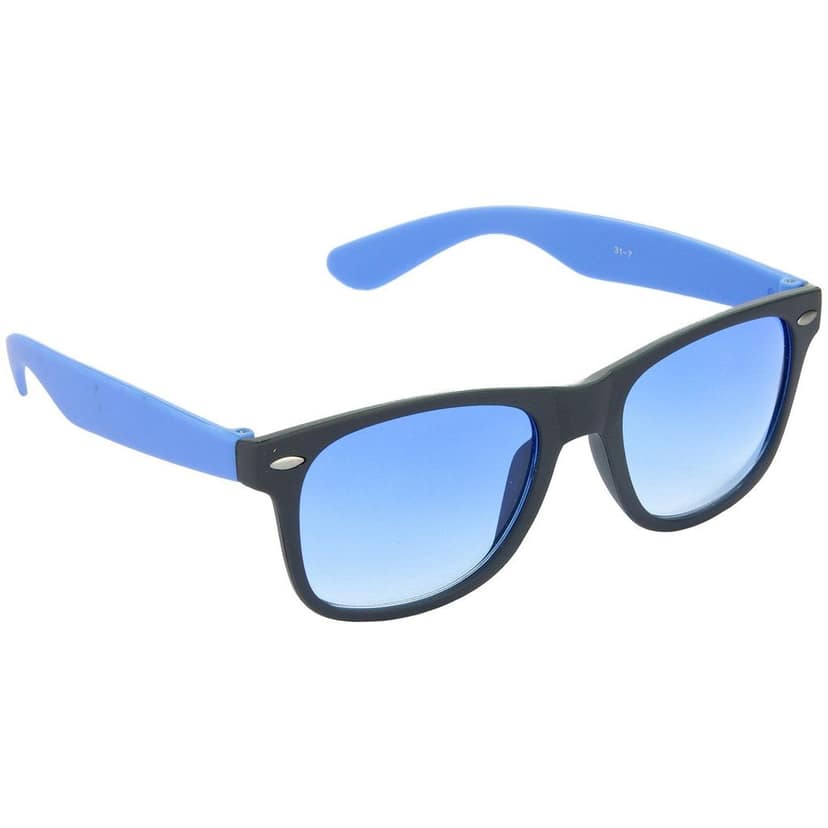 HRINKAR Rectangular And Pilot Stylish Sunglasses For Men And Women (Grey And Blue Lens | Black And Grey Frame - HCMB504) With Free Paper 3D Glass view 2