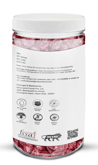 Cultures Food Pure & Organic Dried Cranberries 200g, Rich In Dietary Fiber, Antioxidants, Immunity Booster, Zero Cholesterol, Gluten Free, Zero Trans Fat, Plant Based Protein Fights With UTIs view 3