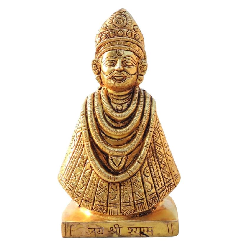 Brass Khatu Shyam God Idol � Traditional Brass Religious Statue, Height : 5.7 Inch (BSMAS1305 Y) view 2