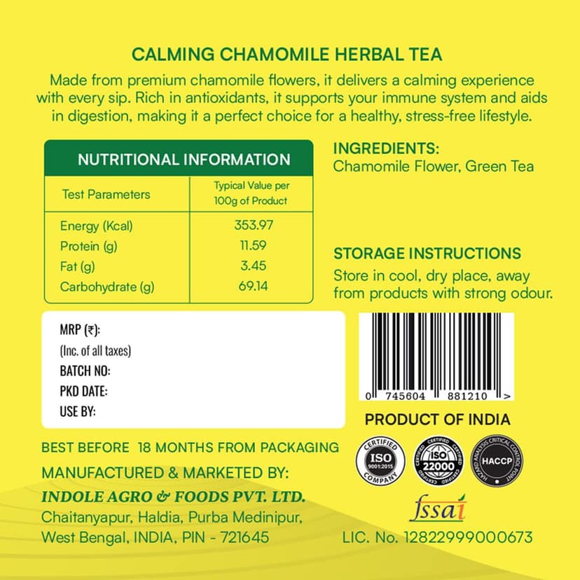 TEADAAN Chamomile Tea for Sleep & Stress Relief – 15 Biodegradable Pyramid Teabags – 100% Natural Herbal Tea – Relaxing & Uplifting view 3
