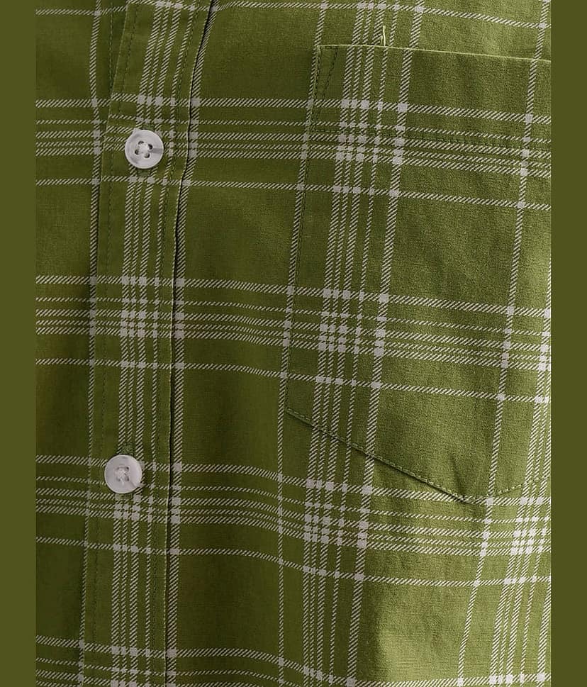 Highlander 100% Cotton Slim Fit Printed Full Sleeves Men's Casual Shirt - Green ( Pack of 1 ) view 7