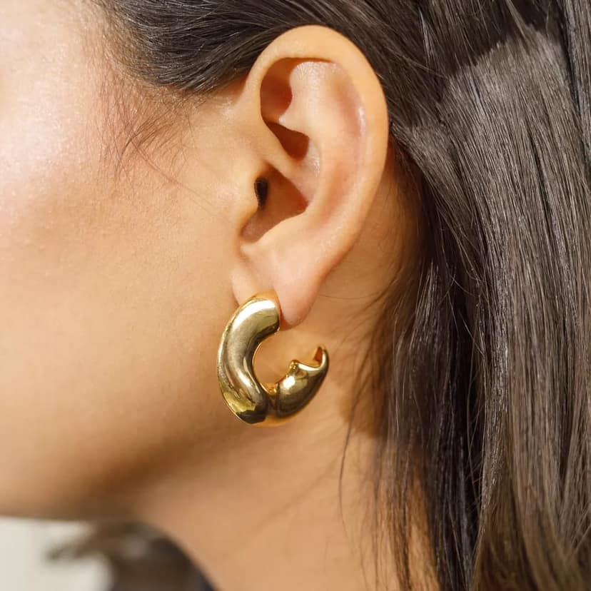 Golden Radiance Half-Hoop Earrings view 2