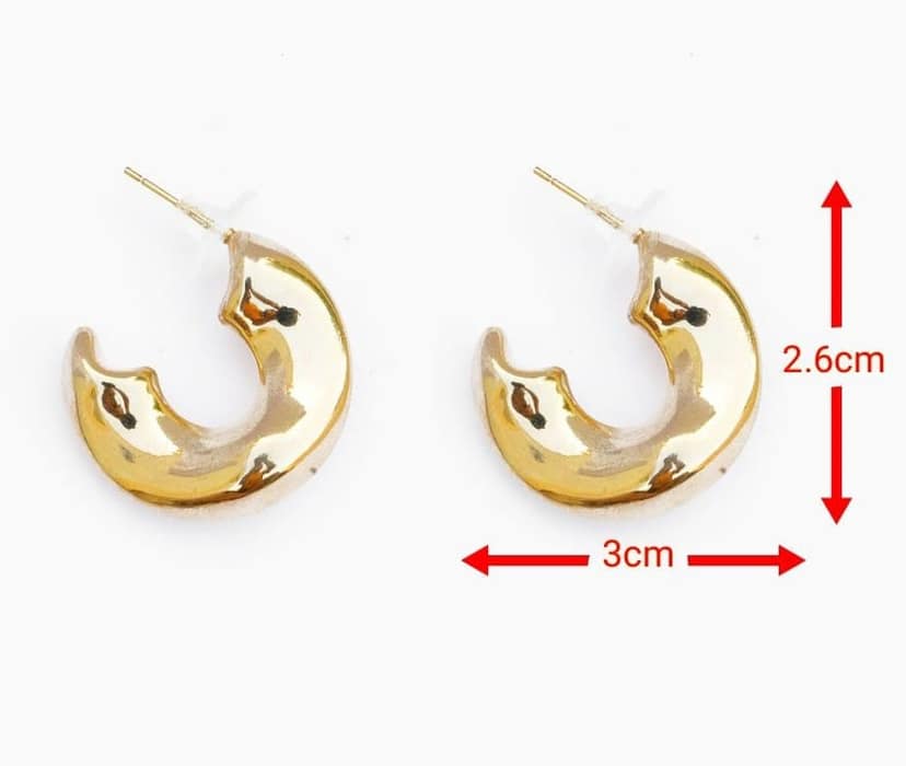 Golden Radiance Half-Hoop Earrings view 5