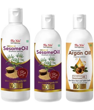 The Nile Sesame Oil 150 Ml + 100 ML (250 Ml) + Argan Oil 100 ML 350 mL Pack of 3
