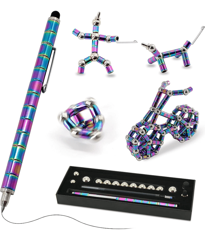 Magnetic Fidget Pen Toys Pen Decompression Magnetic Metal Multifunction Writing Magnet Ballpoint Pen Fidget Cool Gadgets Toys Gifts for Kids Boy Girls