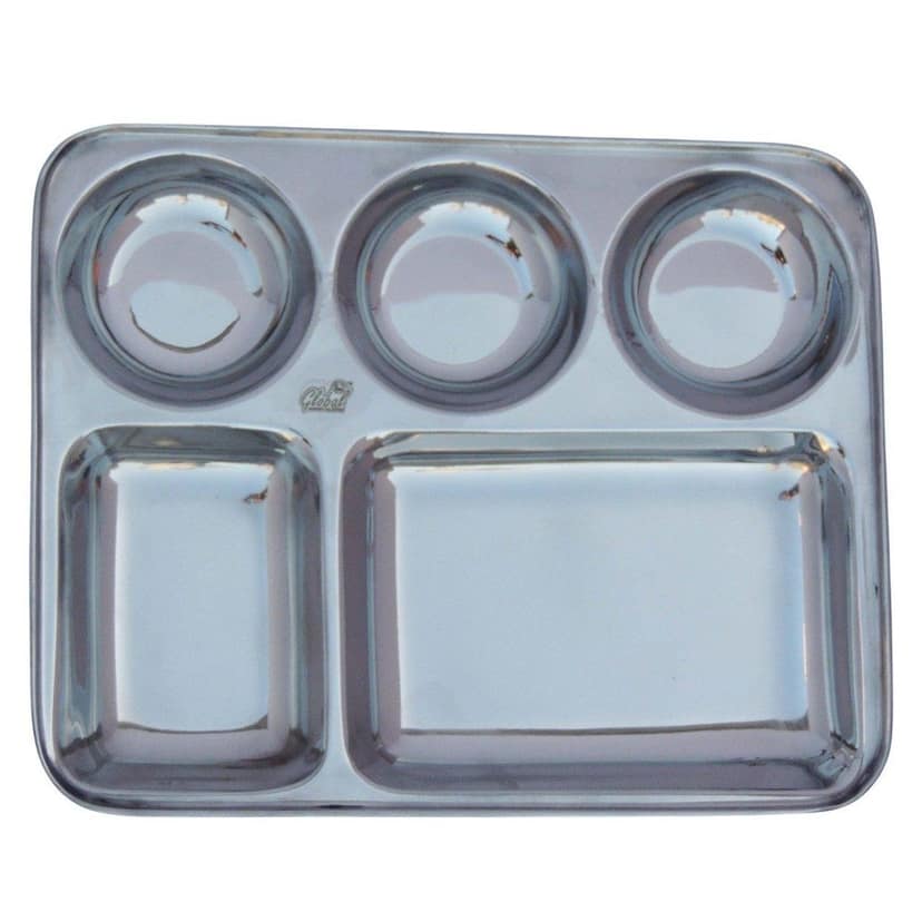 Stainless Steel Bhojan Thali Traditional Dinner Plate (SMAS045 A) view 3
