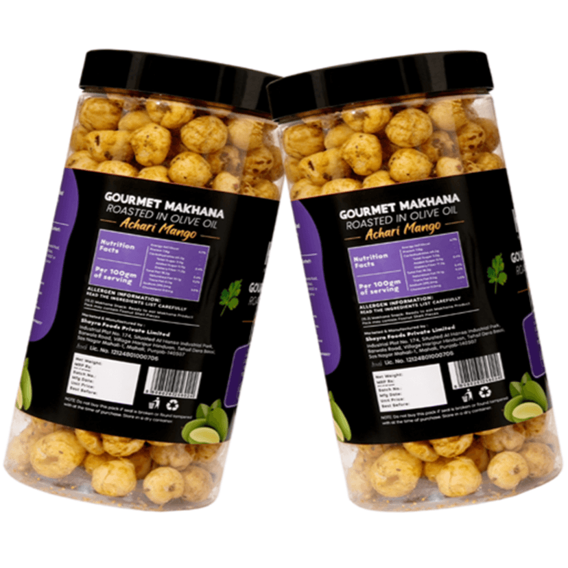 GOURMET MAKHANA Roasted in Olive Oil | Achari Mango | Combo Of 2, 65g Each. - 130 gm view 3