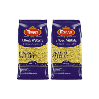 Manna Proso Millet Unpolished Natural Grains, 1kg (500g x 2 Packs) - (Chena/Barri/Pingu/Pani Varagu/Cheno) | Native Low GI Millet Rice | High Protein & 100% more fibre than rice