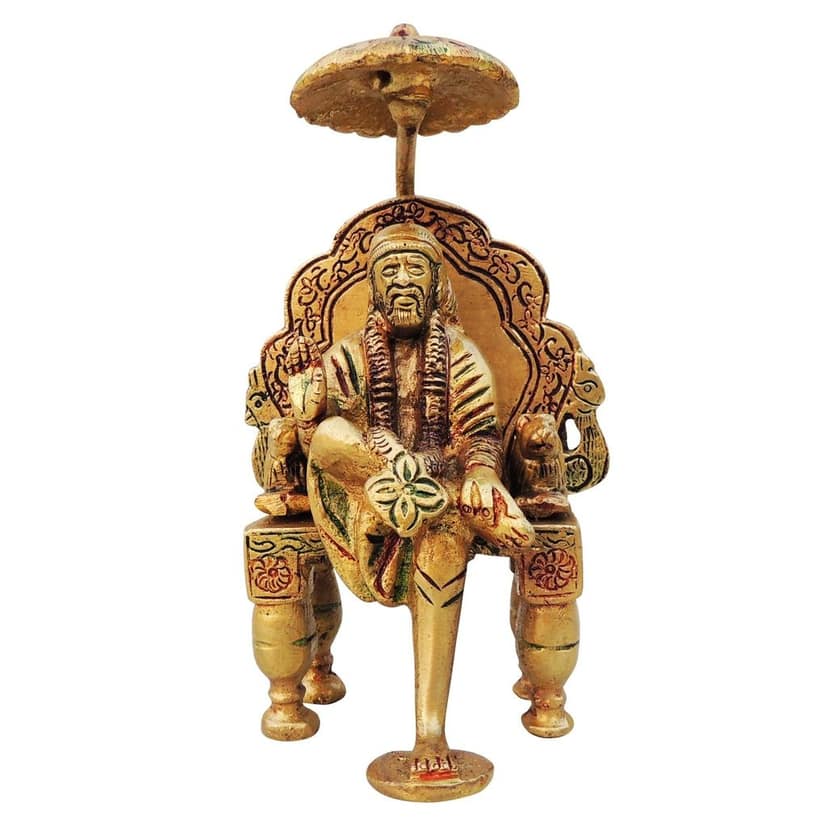 Brass Showpiece Sai Baba Umbrella Statue (BSMAS1304 D) view 2