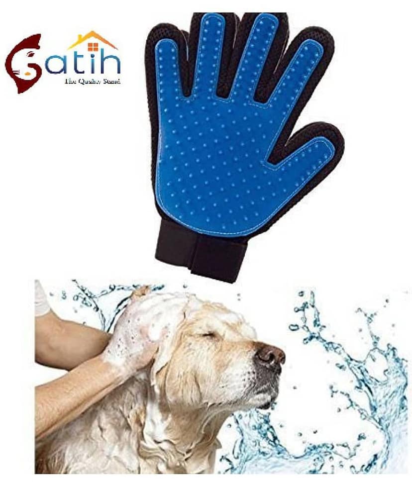 Gatih Pet Grooming Glove - Gentle Deshedding Brush Glove - Efficient Pet Hair Remover Mitt - Massage Tool with Enhanced Five Finger Design - Perfect for Dogs & Cats with Long & Short Fur view 10