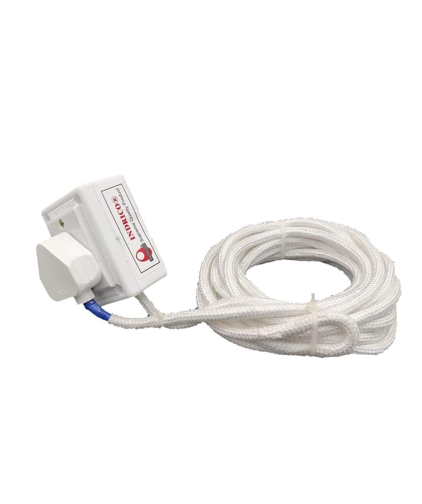 INDRICO ? 6A 1 Sockets Power Extension Board with 5 m Cloth Cord 3 Pins Plug (White) view 2