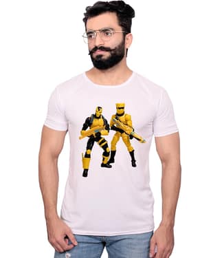 Nityanand Enterprises White Cotton Blend T-Shirt
