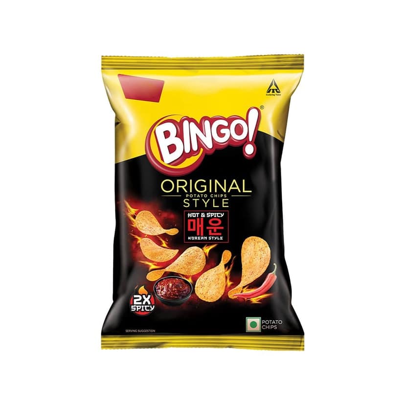 Bingo Original Hot & Spicy Korean Style Potato Chips view 2