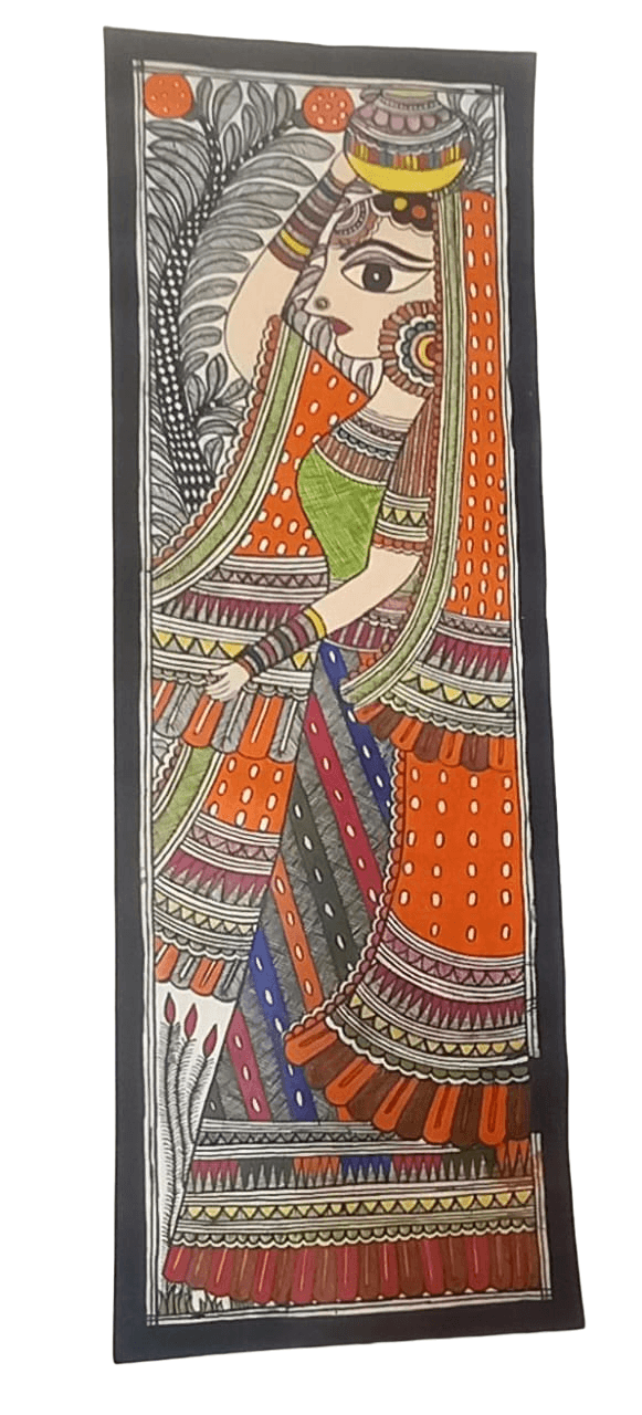 Exquisite Madhubani Painting on Handmade Paper - Vibrant Multi-Colored Art for Home Decor