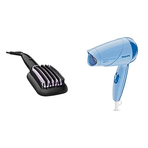Philips BHH880/10 50 Watts Heated Straightening Brush with Thermoprotect Technology (Black) & Philips HP8100/60 Hair Dryer (Blue) Philips BHH880/10 50 Watts Heated Straightening Brush with Thermoprotect Technology (Black) & Philips HP8100/60 Hair Dryer ( view 2