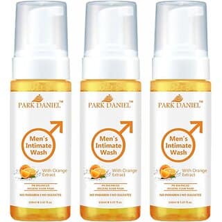 PARK DANIEL Men's Intimate Wash Maintain Ph Balance with Orange Extract Pack of 3 of 150ML (3 x 150 ml)