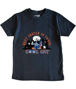 ETCHED DESIGN Pack of 1 Boys Cotton T-Shirt ( Navy Blue )