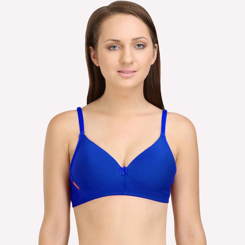 Bodycare Cotton Spandex Padded Non wired Tshirt Bra-Pack of 3 view 2