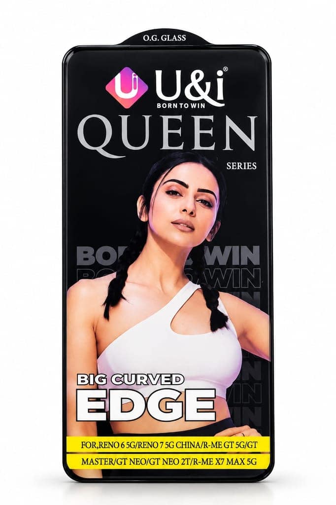 U&i QUEEN Series Premium Tempered Glass Screen Protector FOR RENO 6 5G/RENO 75G CHINA/R-ME GT 5G/GT MASTER/GT NEO 2T/R-ME X7 MZX 5G
