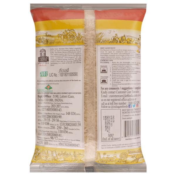 India Gate Basmati Rice Select 1 Kg view 2